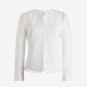 J Crew Cropped Jacket Blazer with Pom-Poms